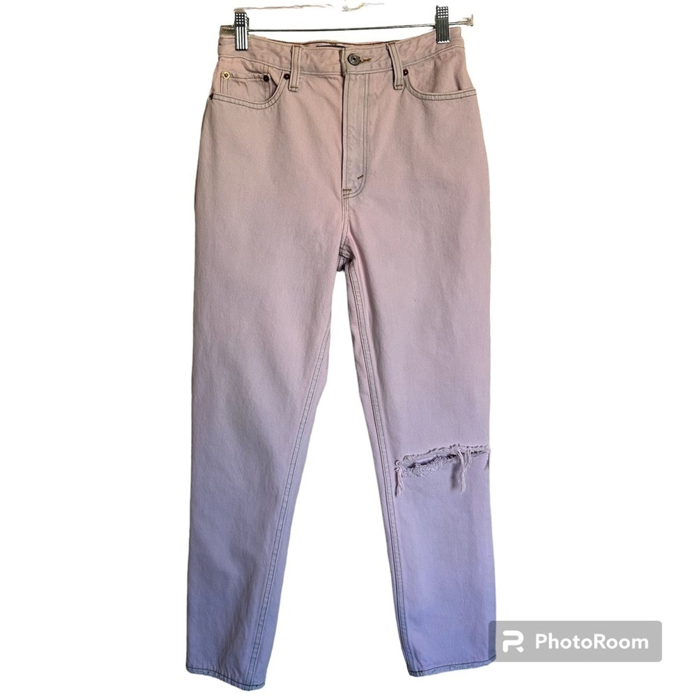 Abercrombie & Fitch Mom Distressed Slim Fit Pink Jeans Size 26